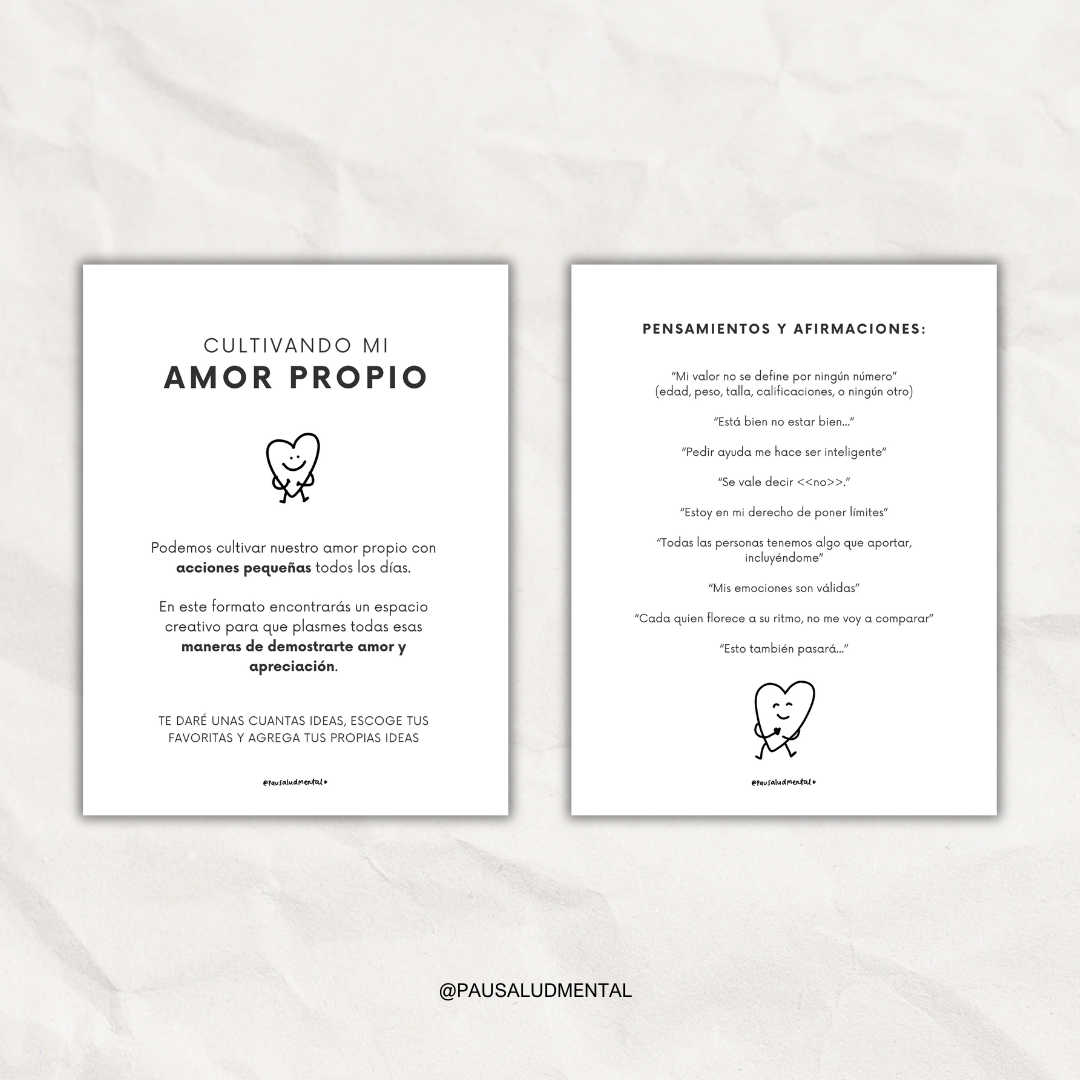 Cultivando mi amor propio 💜 Plantilla de trabajo